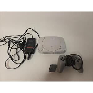 Sony Playstation 1 PS One PS1 Mini Slim & 1 Controller No Aux Cord Tested Works